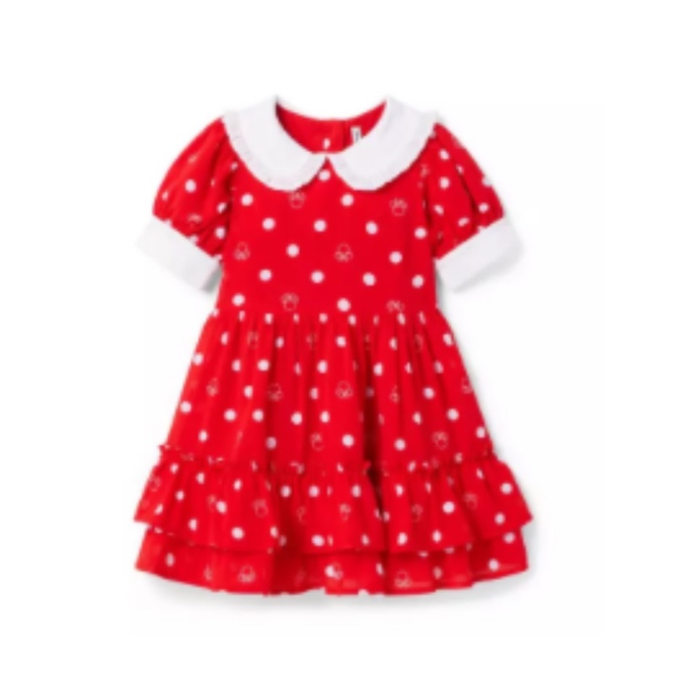 Janie and Jack Red Dress with White Polka Dots